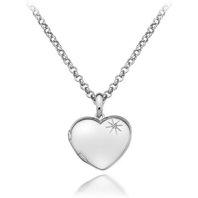 Hot Diamonds Strieborný náhrdelník Hot Diamonds Memoirs Heart Locket DP495 (retiazka, prívesok) Hot Diamonds Strieborný náhrdelník Hot Diamonds Memoirs Heart Locket DP495 (retiazka, prívesok)
