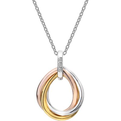 Hot Diamonds Tricolor náhrdelník s diamantmi Trio Teardrop RG DP780 (retiazka, prívesok) Hot Diamonds Tricolor náhrdelník s diamantmi Trio Teardrop RG DP780 (retiazka, prívesok)