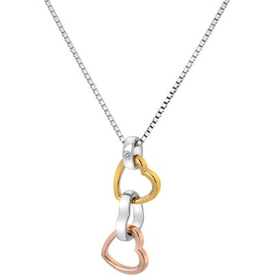 Hot Diamonds Zamilovaný tricolor náhrdelník Trio Triple Heart DP836 (retiazka, prívesok) Hot Diamonds Zamilovaný tricolor náhrdelník Trio Triple Heart DP836 (retiazka, prívesok)