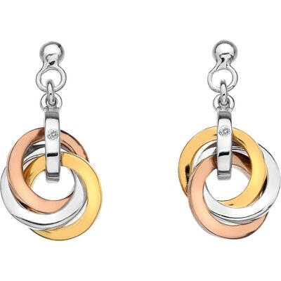 Hot Diamonds Strieborné náušnice Trio Rose Gold DE389 Hot Diamonds Strieborné náušnice Trio Rose Gold DE389