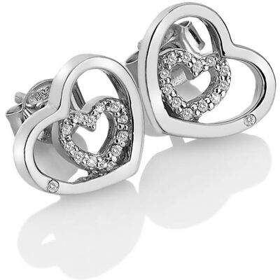 Hot Diamonds Strieborné srdiečkové náušnice Adorable Encased DE548 Hot Diamonds Strieborné srdiečkové náušnice Adorable Encased DE548