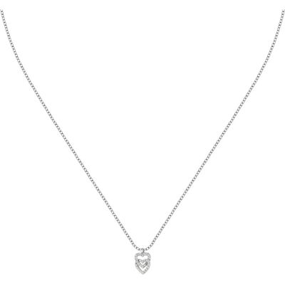 La Petite Story Strieborný náhrdelník Dvojité srdce so zirkónmi Silver LPS10AWV01 La Petite Story Strieborný náhrdelník Dvojité srdce so zirkónmi Silver LPS10AWV01