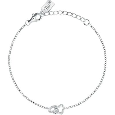La Petite Story Strieborný náramok Dvojité srdce so zirkónmi Silver LPS05AWV01 La Petite Story Strieborný náramok Dvojité srdce so zirkónmi Silver LPS05AWV01