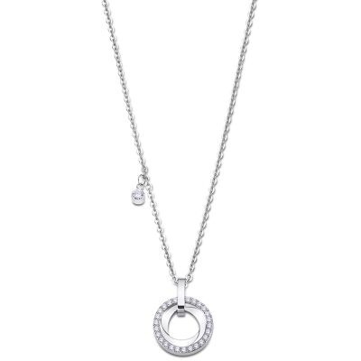 Lotus Style Elegantný oceľový náhrdelník so zirkónmi Woman Basic LS2176-1 / 1 Lotus Style Elegantný oceľový náhrdelník so zirkónmi Woman Basic LS2176-1 / 1