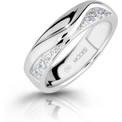 Modesi Módne strieborný prsteň so zirkónmi M16026 58 mm Modesi Módne strieborný prsteň so zirkónmi M16026 58 mm