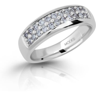 Modesi Trblietavý strieborný prsteň so zirkónmi M11083 52 mm Modesi Trblietavý strieborný prsteň so zirkónmi M11083 52 mm