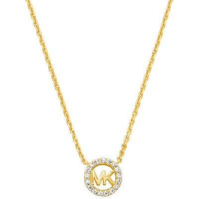 Michael Kors Módny pozlátený náhrdelník s kubickými zirkónmi MKC1726CZ710 Michael Kors Módny pozlátený náhrdelník s kubickými zirkónmi MKC1726CZ710