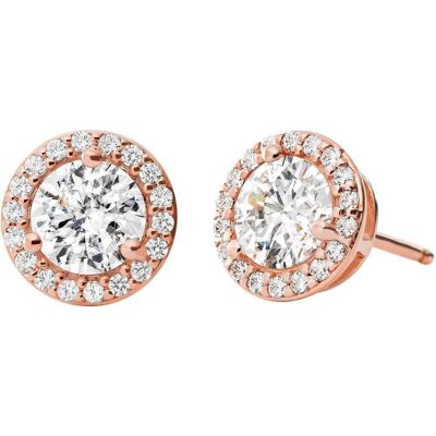Michael Kors Trblietavé bronzové náušnice zo striebra sa zirkónmi MKC1035AN791 Michael Kors Trblietavé bronzové náušnice zo striebra sa zirkónmi MKC1035AN791