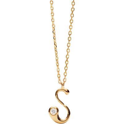 PDPAOLA Pozlátený náhrdelník písmeno "S" Initial CO01-B92-U (retiazka, prívesok) PDPAOLA Pozlátený náhrdelník písmeno "S" Initial CO01-B92-U (retiazka, prívesok)