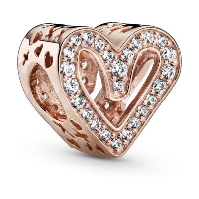Pandora Pozlátená srdiečková korálka so zirkónmi Rose Moments 788692C01 Pandora Pozlátená srdiečková korálka so zirkónmi Rose Moments 788692C01