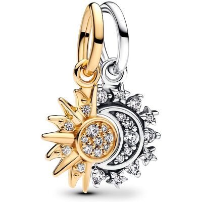 Pandora Dvojitý visiaci prívesok Slnko a mesiac Shine Moments 763585C01 Pandora Dvojitý visiaci prívesok Slnko a mesiac Shine Moments 763585C01