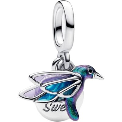 Pandora Dvojitý strieborný prívesok s kolibríkom Moments/ME 793746C01 Pandora Dvojitý strieborný prívesok s kolibríkom Moments/ME 793746C01