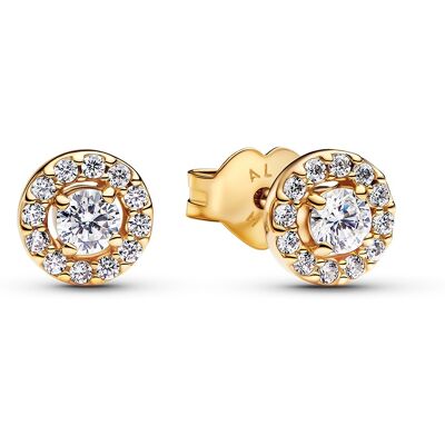 Pandora Pozlátené náušnice so zirkónmi Pavé 263019C01 Pandora Pozlátené náušnice so zirkónmi Pavé 263019C01