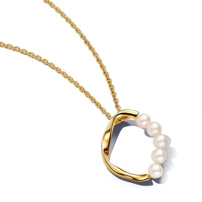 Pandora Pozlátený náhrdelník s perlami Essence 363254C01-60 Pandora Pozlátený náhrdelník s perlami Essence 363254C01-60