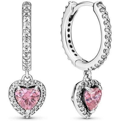Pandora Skvele padnúce strieborné kruhové náušnice Srdce Timeless 291445C01 Pandora Skvele padnúce strieborné kruhové náušnice Srdce Timeless 291445C01
