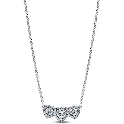 Pandora Strieborný náhrdelník Trojité srdce Timeless 394412C01-45 Pandora Strieborný náhrdelník Trojité srdce Timeless 394412C01-45