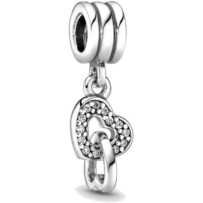 Pandora Strieborný prívesok Prepletené srdcia 791242CZ Pandora Strieborný prívesok Prepletené srdcia 791242CZ