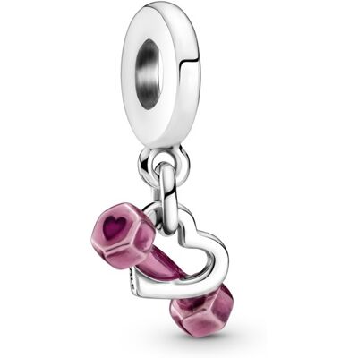 Pandora Štýlový strieborný prívesok Srdce s činkou Moments 799545C01 Pandora Štýlový strieborný prívesok Srdce s činkou Moments 799545C01