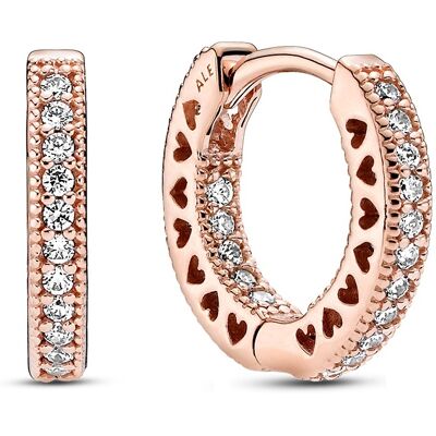 Pandora Trblietavé kruhové náušnice Rose 286317C01 Pandora Trblietavé kruhové náušnice Rose 286317C01