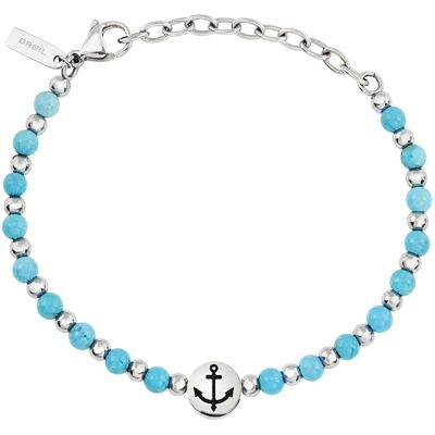 BREIL Pánsky oceľový náramok s tyrkysom Soundwave TJ3591 BREIL Pánsky oceľový náramok s tyrkysom Soundwave TJ3591