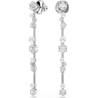 Swarovski Dlhé náušnice so zirkónmi a krištáľovými perlami Constella 5705614 Swarovski Dlhé náušnice so zirkónmi a krištáľovými perlami Constella 5705614