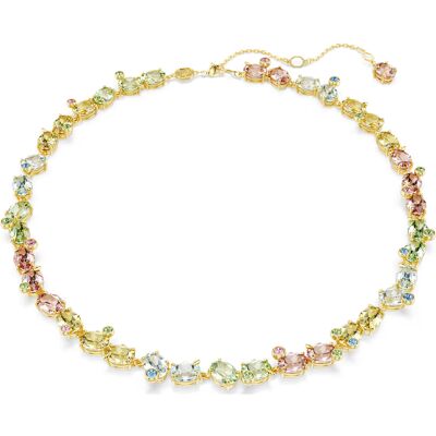 Swarovski Blyštivý pozlátený náhrdelník s farebnými kryštálmi Tennis Gema 5714836 Swarovski Blyštivý pozlátený náhrdelník s farebnými kryštálmi Tennis Gema 5714836