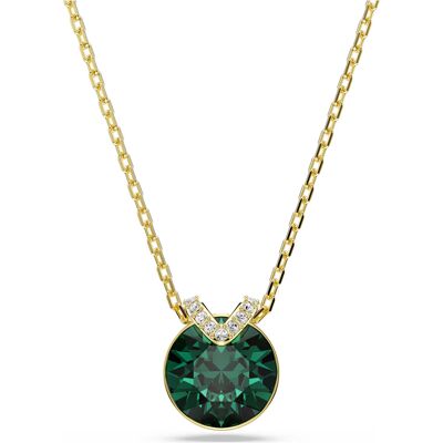 Swarovski Prekrásny pozlátený náhrdelník so zeleným kryštálom Bella 5735387 Swarovski Prekrásny pozlátený náhrdelník so zeleným kryštálom Bella 5735387