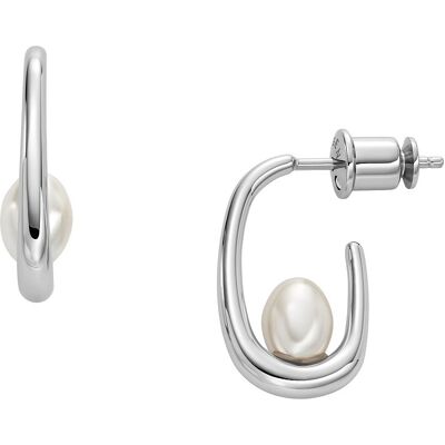 Skagen Kruhové náušnice s umelou perlou Agnethe SKJ1797040 Skagen Kruhové náušnice s umelou perlou Agnethe SKJ1797040