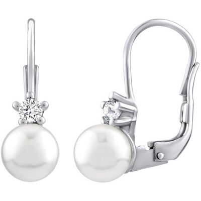 Silvego Nežné strieborné náušnice s bielou perlou Swarovski SILVEGO35037W Silvego Nežné strieborné náušnice s bielou perlou Swarovski SILVEGO35037W