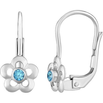 Silvego Strieborné náušnice nezábudky s prírodným modrým topazom Swarovski ® Gemstones SILVEGOB70164B Silvego Strieborné náušnice nezábudky s prírodným modrým topazom Swarovski ® Gemstones SILVEGOB70164B