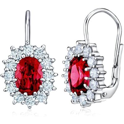 Silvego Strieborné náušnice s červenými zirkónmi Swarovski SILVEGOB31571-SR Silvego Strieborné náušnice s červenými zirkónmi Swarovski SILVEGOB31571-SR