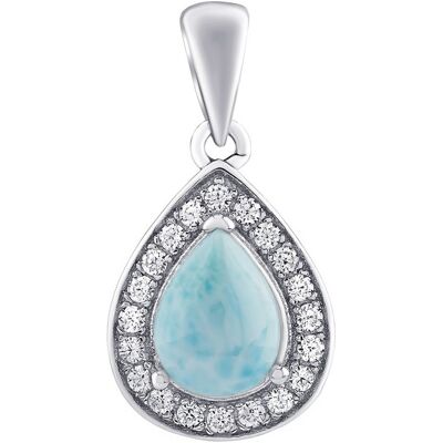 Silvego Strieborný prívesok BRISA s pravým Larimarom a Brilliance Zirconia JJJ1141PLR Silvego Strieborný prívesok BRISA s pravým Larimarom a Brilliance Zirconia JJJ1141PLR