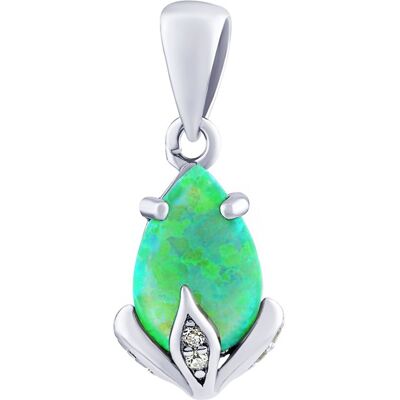 Silvego Strieborný prívesok Clarissa so zeleným opálom a Brilliance Zirconia JJJ1267PG Silvego Strieborný prívesok Clarissa so zeleným opálom a Brilliance Zirconia JJJ1267PG