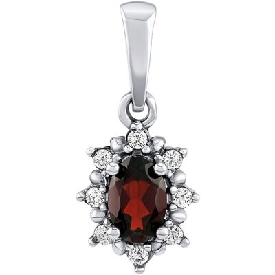 Silvego Strieborný prívesok Lina s prírodným granátom a Brilliance Zirconia JSW1001SGR Silvego Strieborný prívesok Lina s prírodným granátom a Brilliance Zirconia JSW1001SGR
