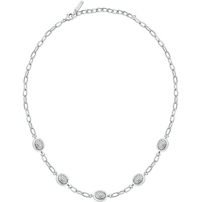 Trussardi Moderný oceľový náhrdelník s kryštálmi T-Concept TJAYY18 Trussardi Moderný oceľový náhrdelník s kryštálmi T-Concept TJAYY18