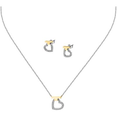 Trussardi Oceľový set bicolor šperkov so zirkónmi T-Logo TJAXC51 (náhrdelník, náušnice) Trussardi Oceľový set bicolor šperkov so zirkónmi T-Logo TJAXC51 (náhrdelník, náušnice)