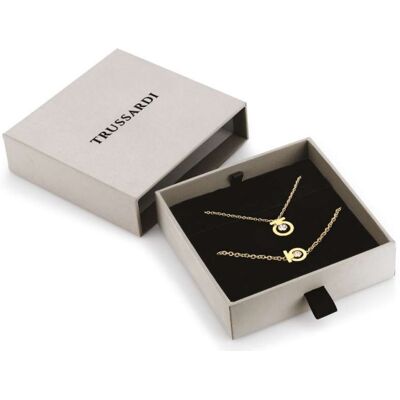 Trussardi Pozlátený set šperkov so zirkónmi T-Logo TJAXC66 (náhrdelník, náramok) Trussardi Pozlátený set šperkov so zirkónmi T-Logo TJAXC66 (náhrdelník, náramok)