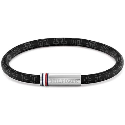 Tommy Hilfiger Čierny pánsky náramok z umelej kože Printed Cord 2790704 Tommy Hilfiger Čierny pánsky náramok z umelej kože Printed Cord 2790704