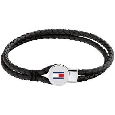Tommy Hilfiger Moderný kožený náramok v čiernej farbe 2790654 19 cm Tommy Hilfiger Moderný kožený náramok v čiernej farbe 2790654 19 cm