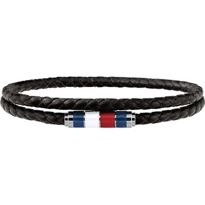 Tommy Hilfiger Štýlový čierny kožený náramok TH2790056 Tommy Hilfiger Štýlový čierny kožený náramok TH2790056