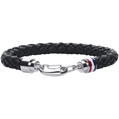 Tommy Hilfiger Štýlový náramok z čiernej kože 2700510 Tommy Hilfiger Štýlový náramok z čiernej kože 2700510