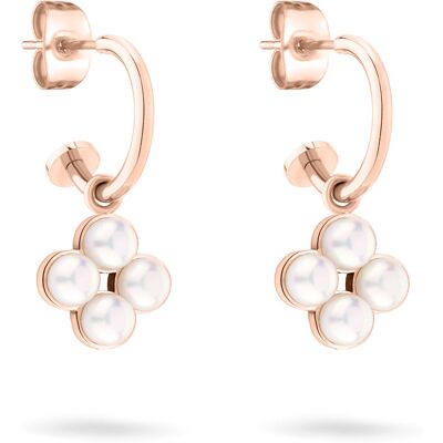 Tamaris Decentné bronzové okrúhle náušnice 2v1 Flower Pearl TJ-0522-E-23 Tamaris Decentné bronzové okrúhle náušnice 2v1 Flower Pearl TJ-0522-E-23
