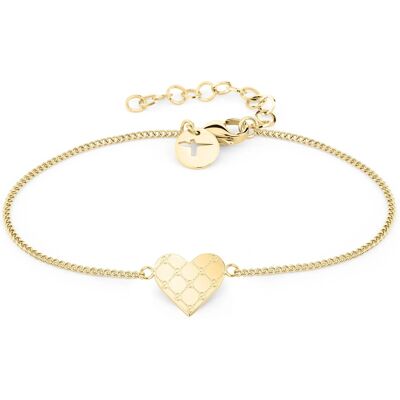 Tamaris Slušivý pozlátený náramok Logomania Heart TJ-0529-B-20 Tamaris Slušivý pozlátený náramok Logomania Heart TJ-0529-B-20