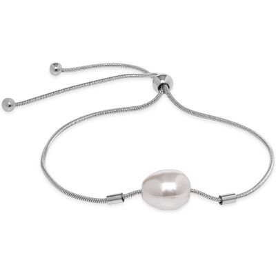 Troli Elegantný oceľový náramok s umelou perlou VEDB0540S Troli Elegantný oceľový náramok s umelou perlou VEDB0540S