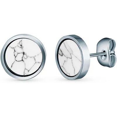 Vuch Dizajnové oceľové náušnice s mramorom Lusea Silver Vuch Dizajnové oceľové náušnice s mramorom Lusea Silver
