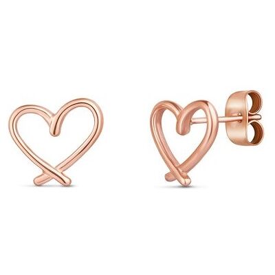 Vuch Minimalistické bronzové náušnice Srdiečka Emery Rose Gold Vuch Minimalistické bronzové náušnice Srdiečka Emery Rose Gold