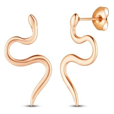 Vuch Moderné oceľové náušnice Had Vireya Rose Gold Vuch Moderné oceľové náušnice Had Vireya Rose Gold