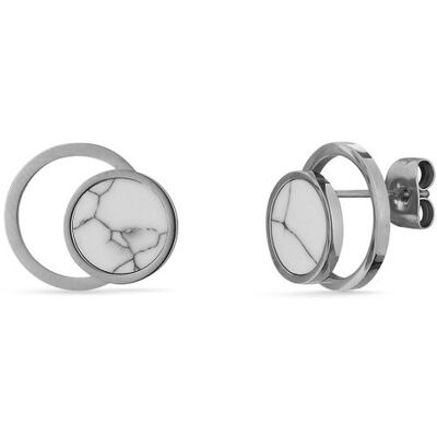 Vuch Módne oceľové náušnice s mramorom Hirea Silver Vuch Módne oceľové náušnice s mramorom Hirea Silver