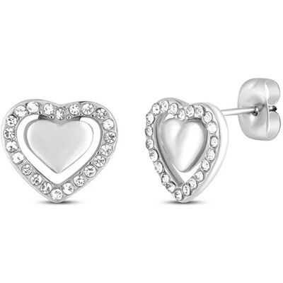 Vuch Náušnice s motívom srdca Lunira Silver Vuch Náušnice s motívom srdca Lunira Silver