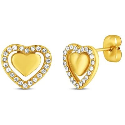 Vuch Náušnice s motívom srdca Lunira Gold Vuch Náušnice s motívom srdca Lunira Gold